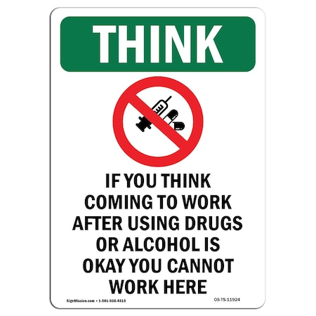 OSHA THINK Sign, If You Think W/ Symbol, 18in X 12in Decal